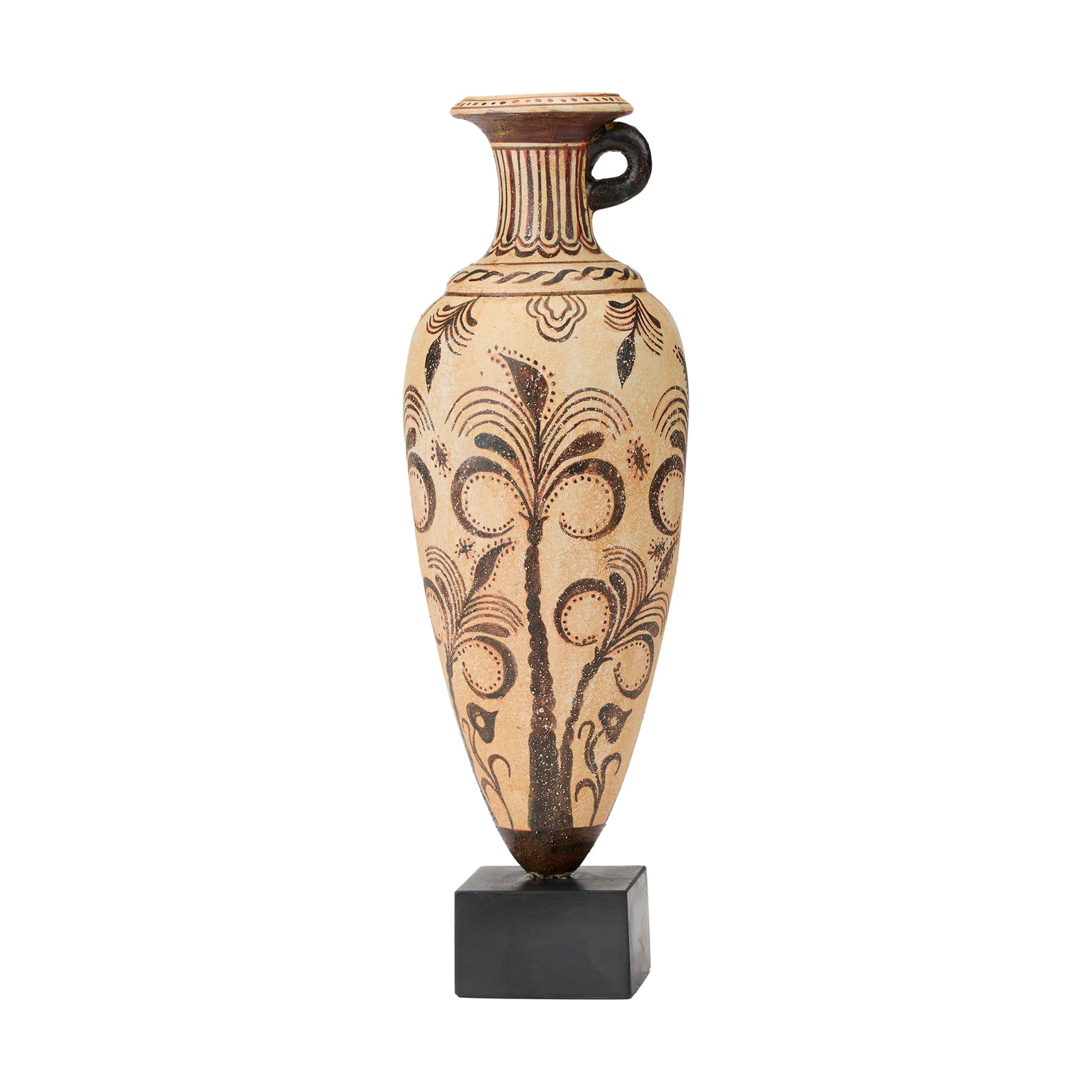 Decorative vase with intricate patterns on a white background