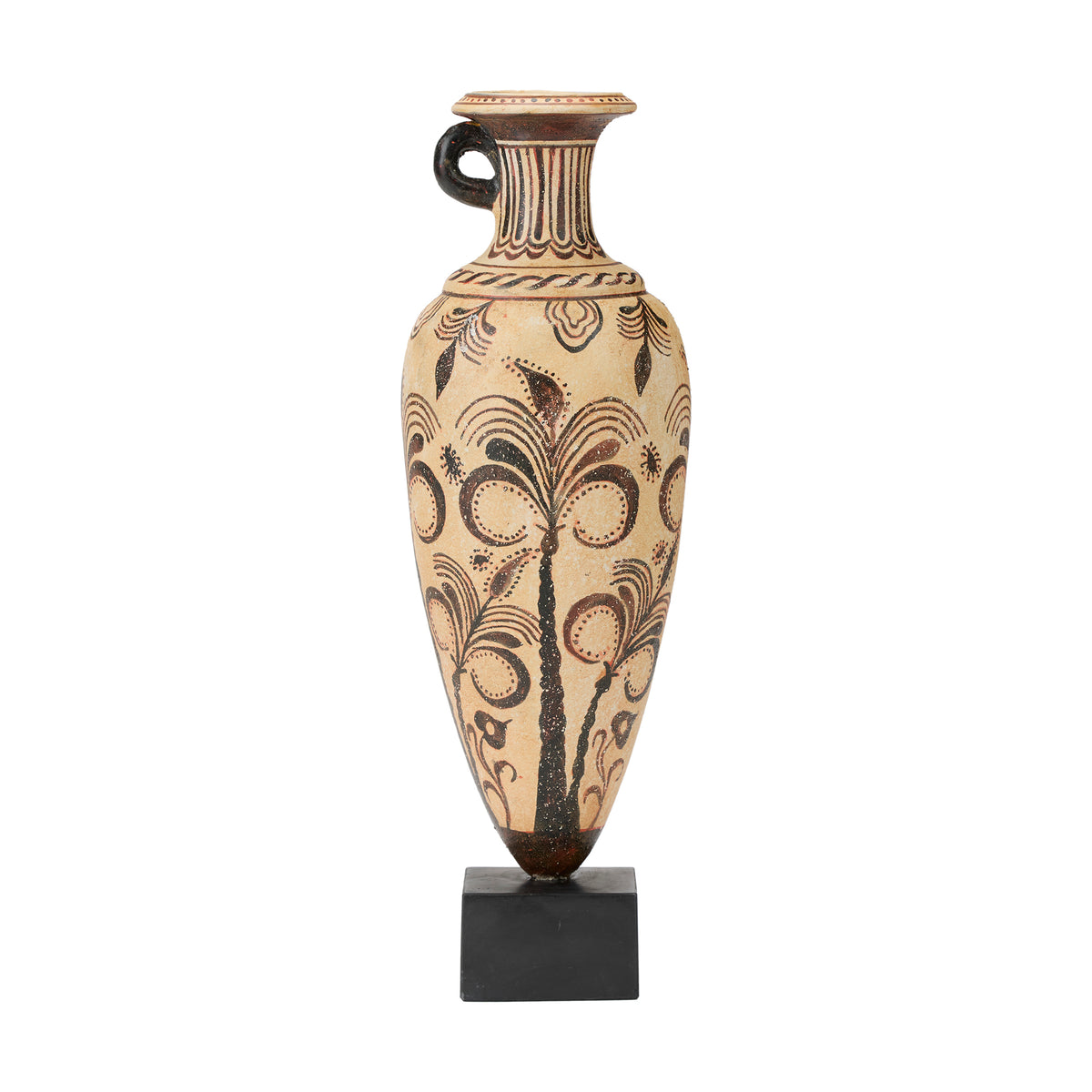 Decorative vase with intricate patterns on a white background