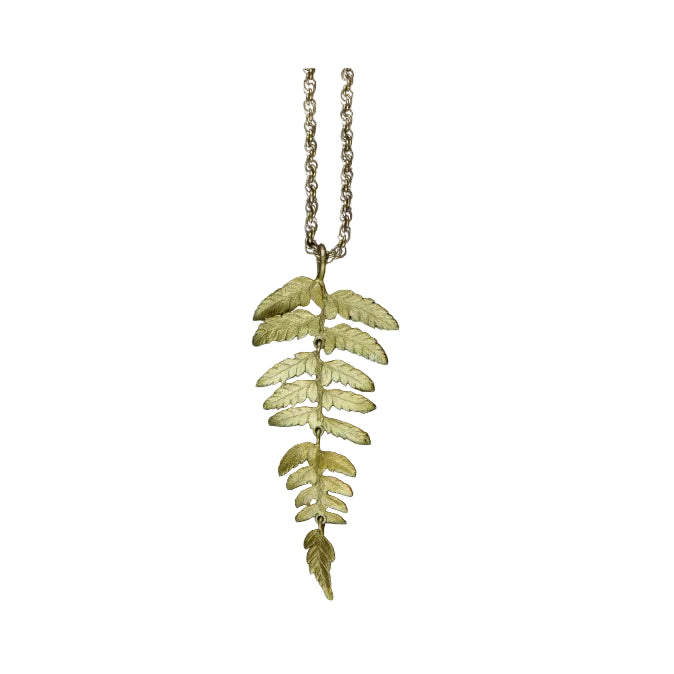 Gold fern leaf necklace