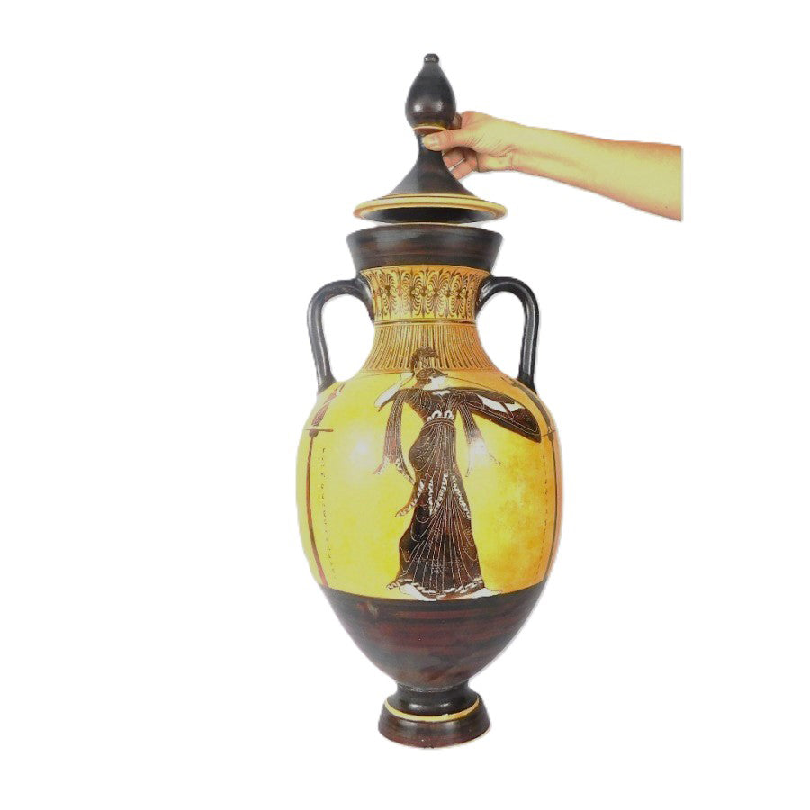 Decorative vase with artistic design on a white background