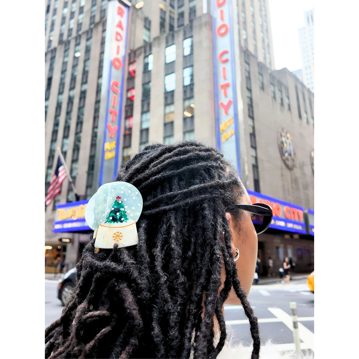 Hand-Painted Snow Globe Hair Clip