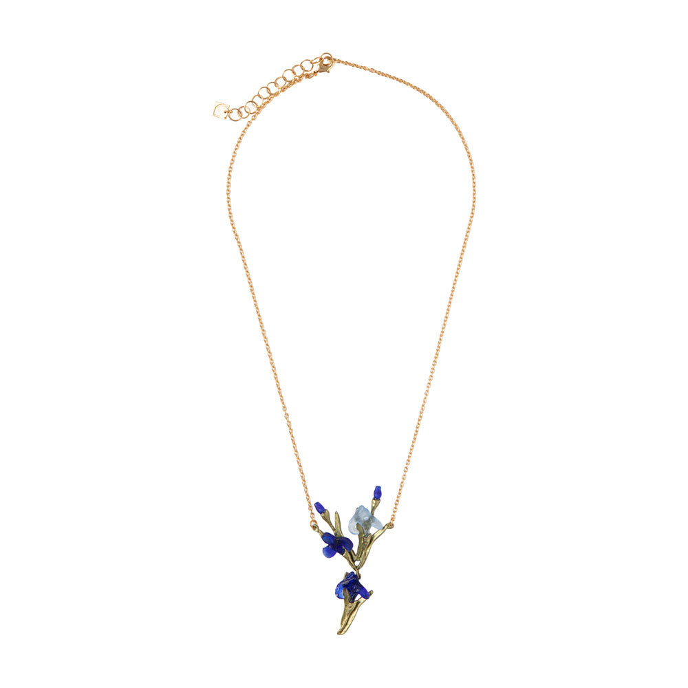 Glass Irises Pendant Necklace