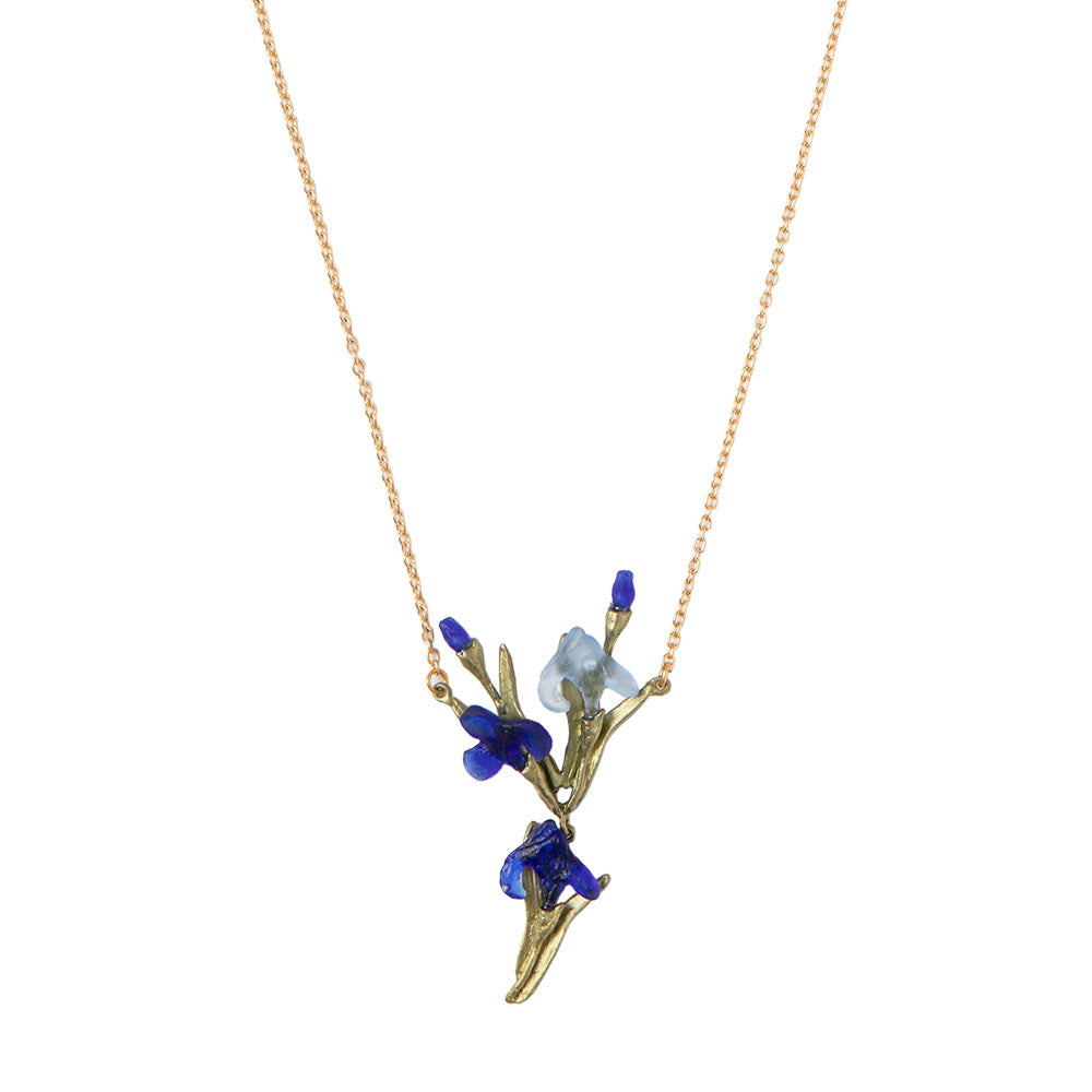 Glass Irises Pendant Necklace