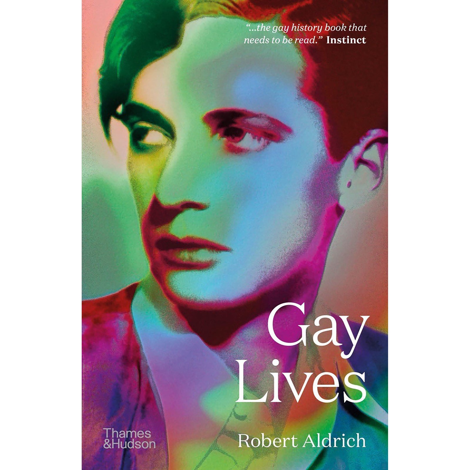 The cover of the book 'Gay Lives' features a stylized, colorful portrait of a person, setting the tone for the diverse and extraordinary lives of LGBTQ+ individuals depicted within.