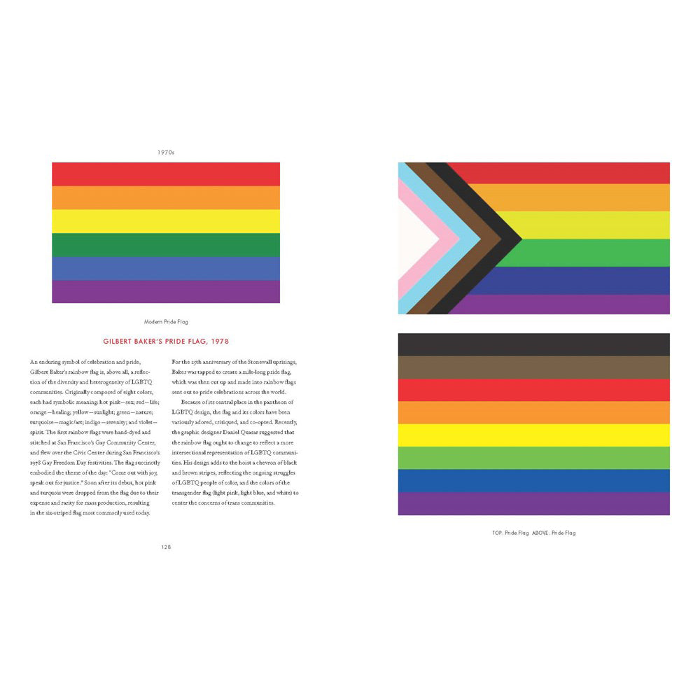 The cover of the book 'Queer X Design' featuring a colorful striped background with the title text laid out in white boxes.