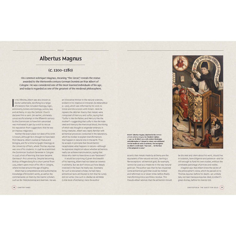 Book page with text and an illustration of Albertus Magnus