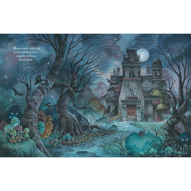 Children's book cover for 'Three Little Witches and the Spooky Old House' showing three young witches in pointed hats walking toward a haunted house at night under a full moon, with an owl and bats in the scene. Text at the bottom reads 'Written by Peggy Archer' and 'Illustrated by Gaia Bordichia'.