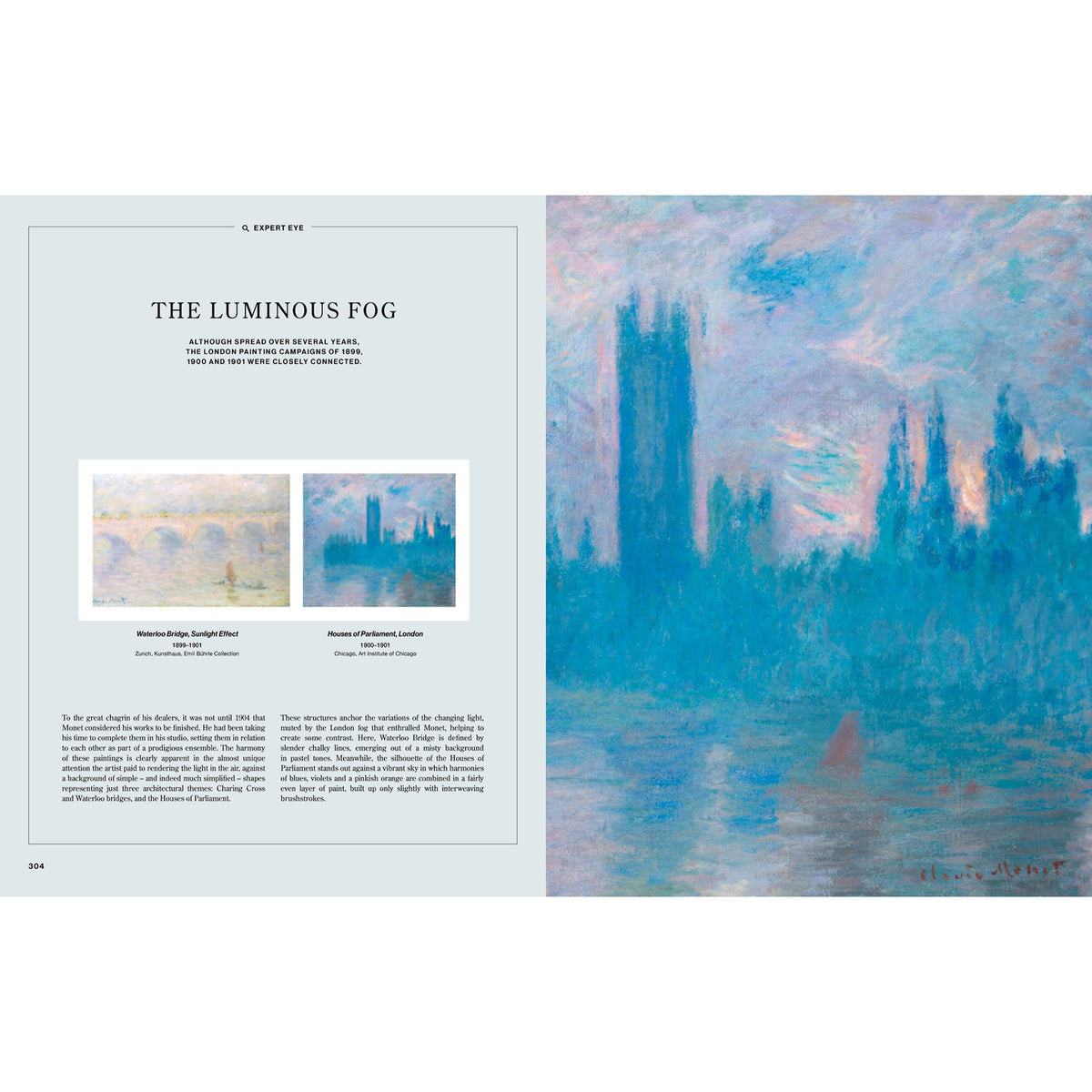 Book page on luminous fog from Monet Abroad: Paintings and Letters 1863-1917