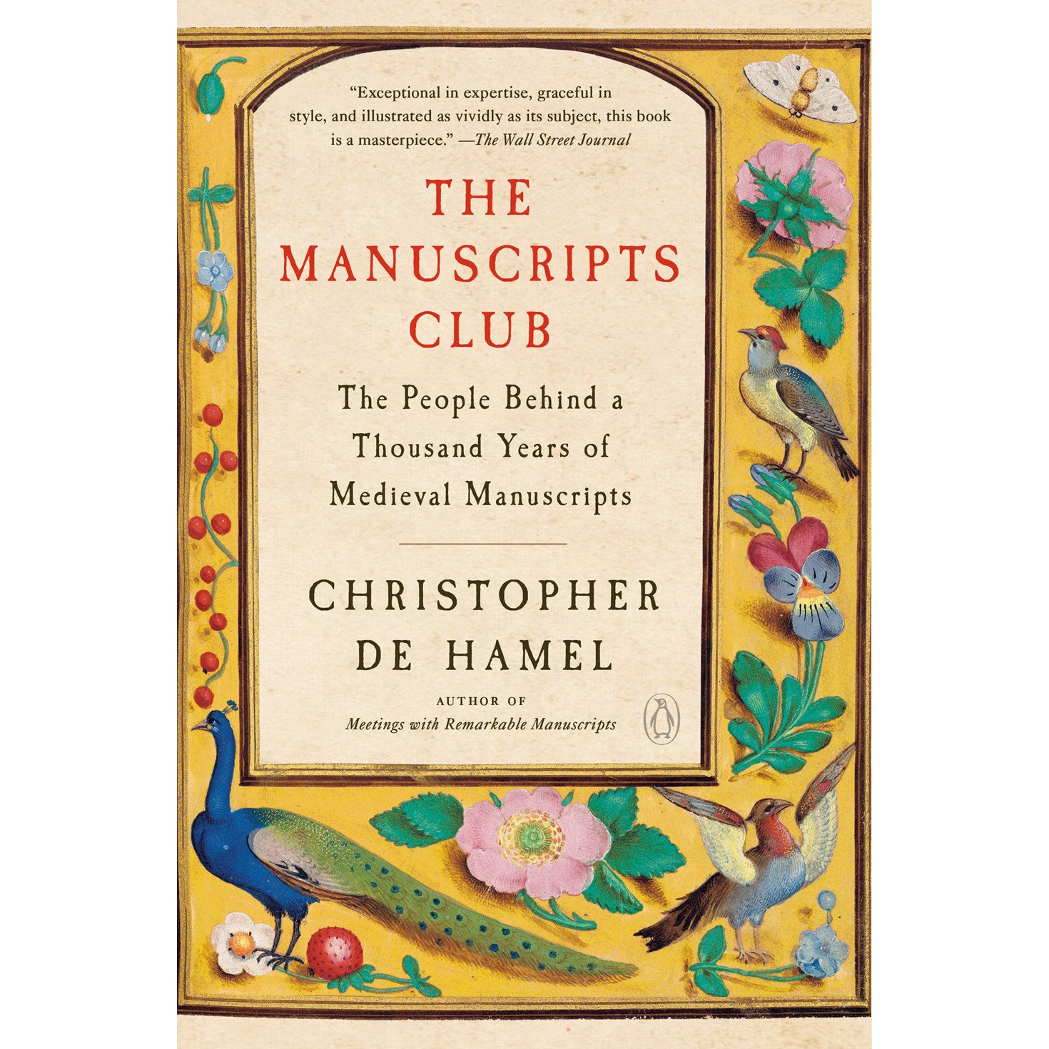 Book cover of 'The Manuscripts Club' with decorative elements and text.