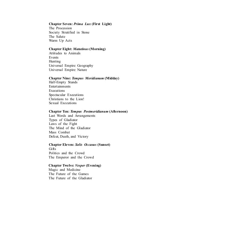 Table of contents for a book titled 'Those Who Are About to Die' with chapter headings.