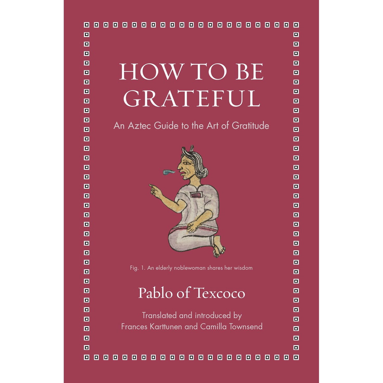 Book cover of 'How to Be Grateful' by Pablo of Texcoco with a red background and illustration.