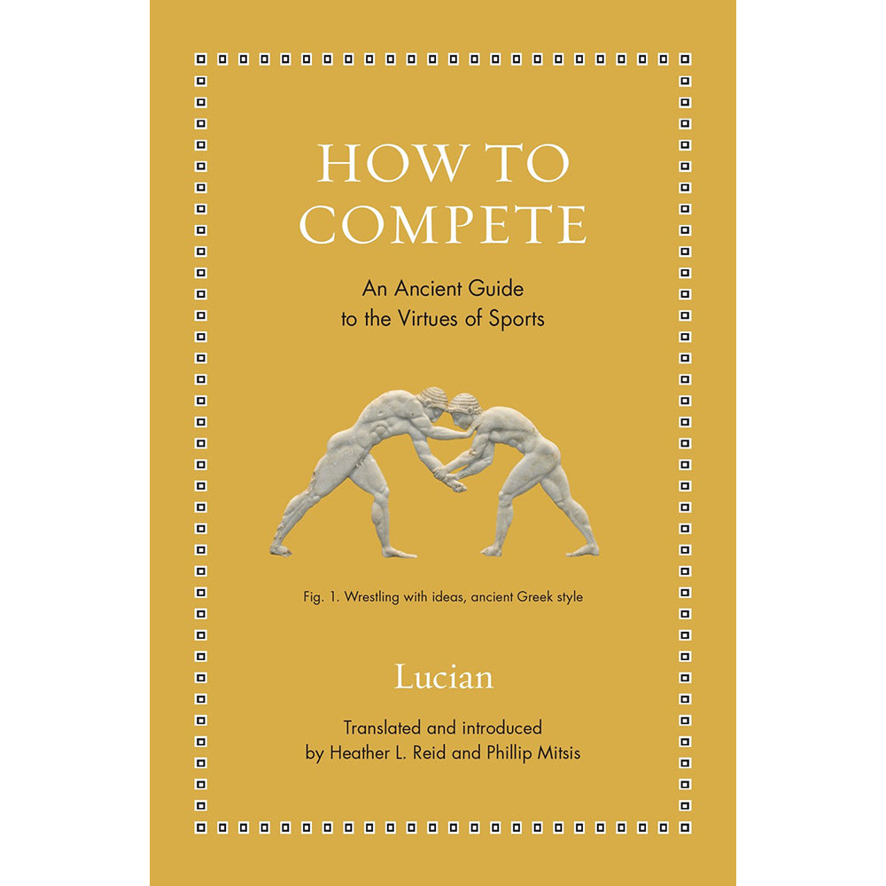 Book cover of 'How to Compete' with classical design elements on a yellow background