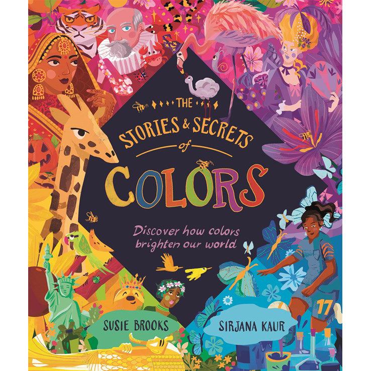 Book cover of 'The Stories & Secrets of Colors' with colorful illustrations and text.