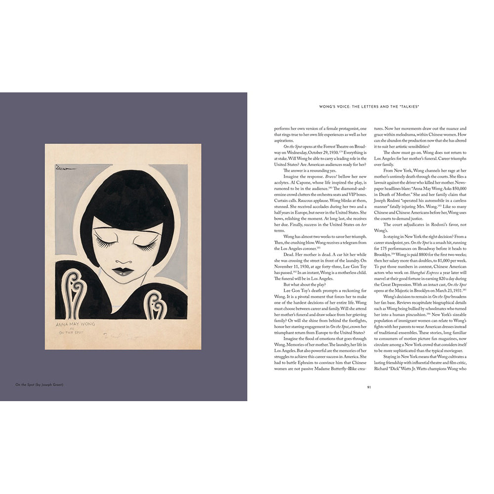 A book or magazine interior spread showing a black-and-cream portrait illustration on the left and a column of text on the right under the heading 'MONEY WINS: THE LETTERS AND THE TRAILBLAZER.'.