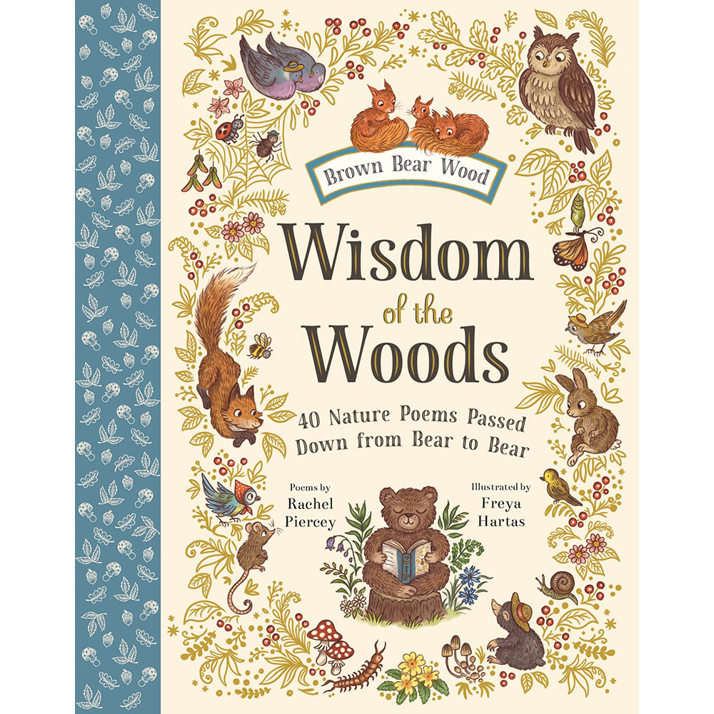 Book cover of 'Wisdom of the Woods' with illustrations of animals and nature.