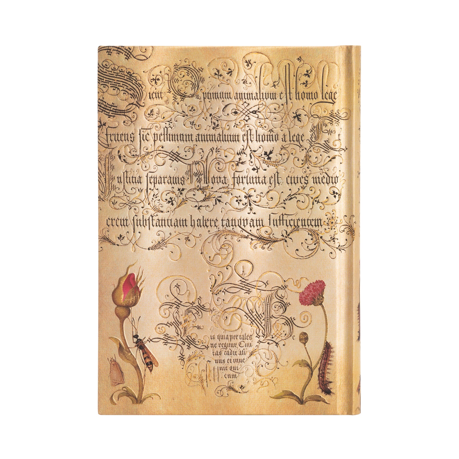 A floral patterned journal cover with text and illustrations, reminiscent of 16th-century manuscript illumination.