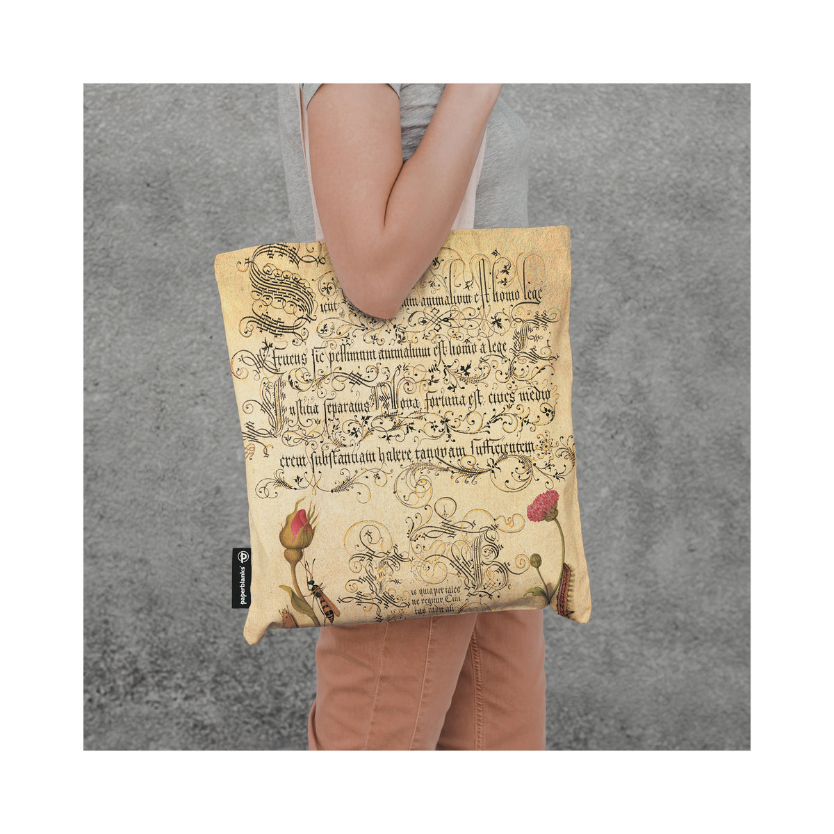 Flemish Rose Canvas Tote Bag