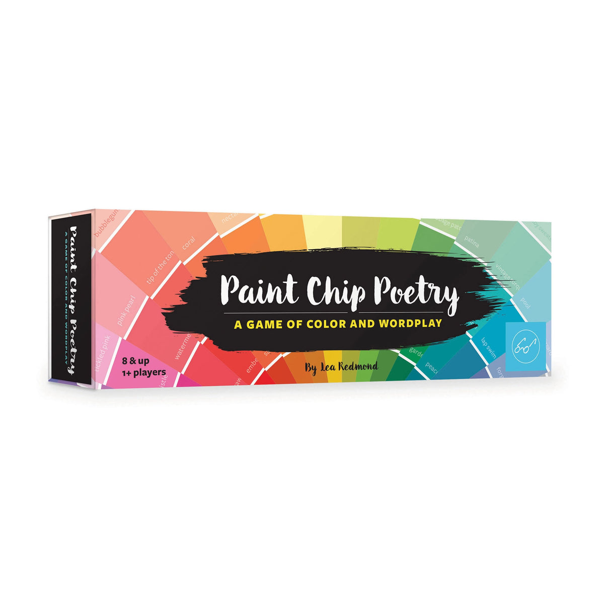 Box of 'Paint Chip Poetry' game with colorful design