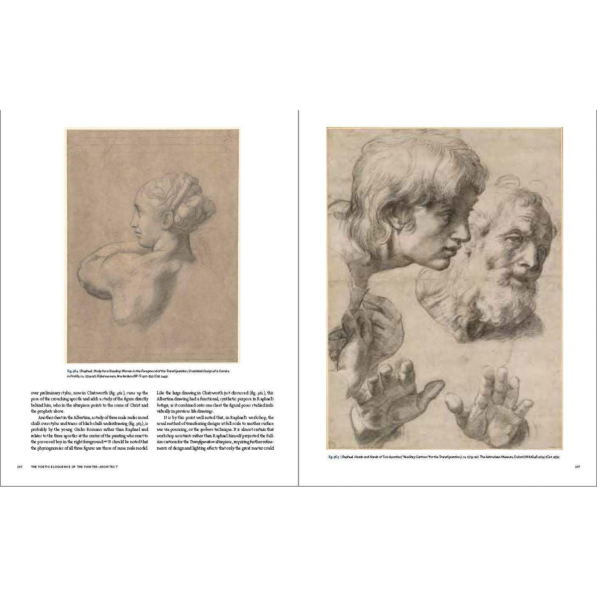 Artistic sketches of a child and an elderly man on a book page.