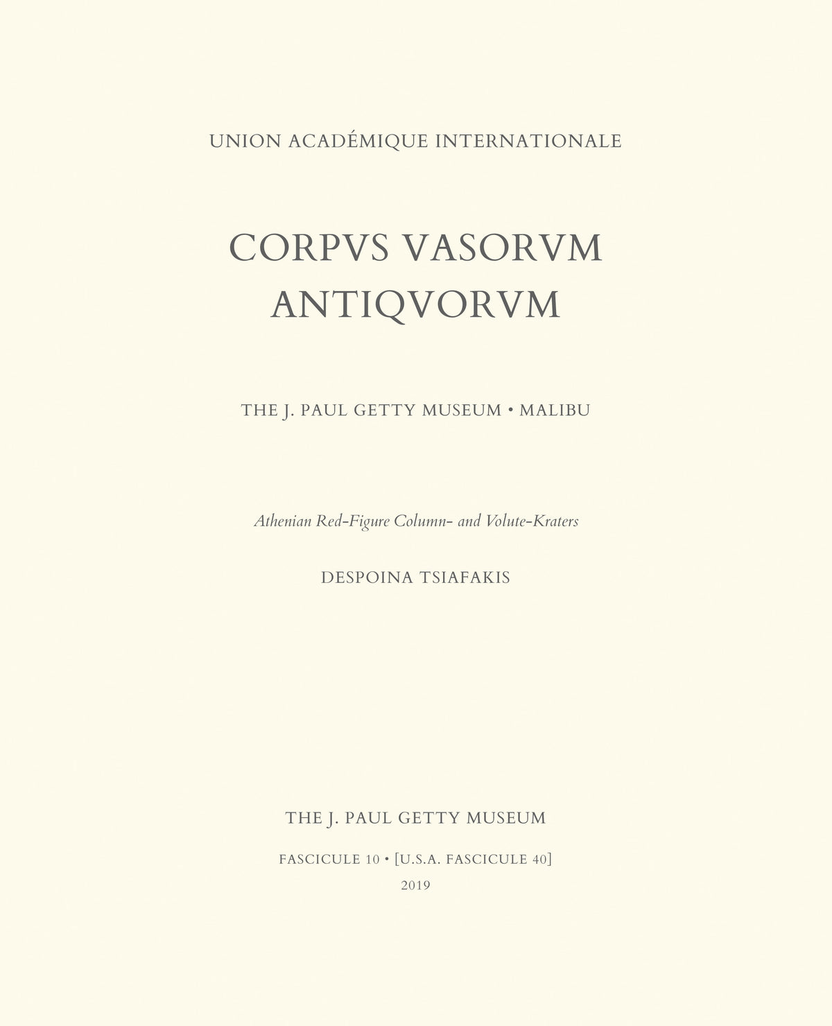 Book cover of 'Corpus Vasorum Antiquorum' with text on a beige background