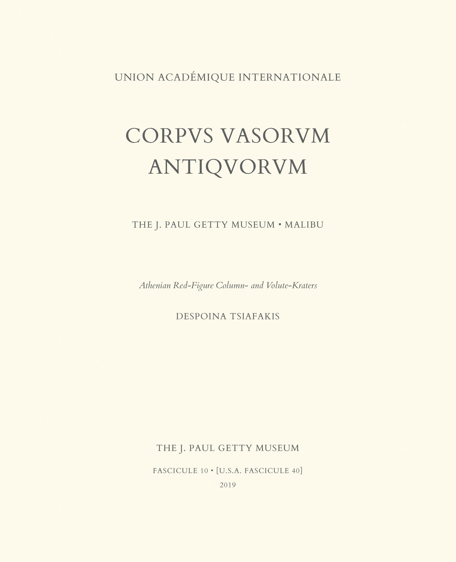 Book cover of 'Corpus Vasorum Antiquorum' with text on a beige background