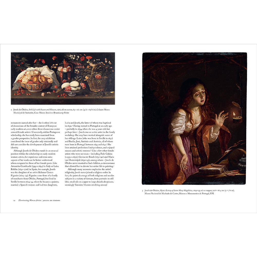 Cover of the book 'Josefa de Óbidos' featuring a painting of a woman with a child with a halo, sitting on a throne, indicative of a religious artwork.