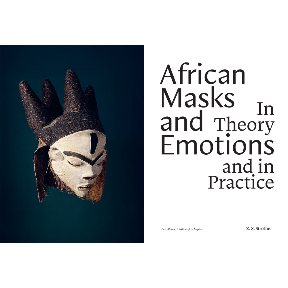 Book cover of 'African Masks and Theory of Emotions and in Practice' with a mask on a dark blue background.