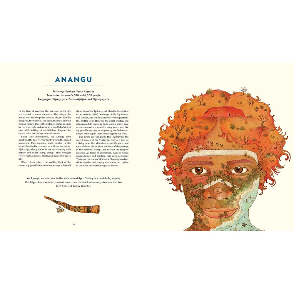 Illustration of a person with an orange head and face, surrounded by text on a white background.