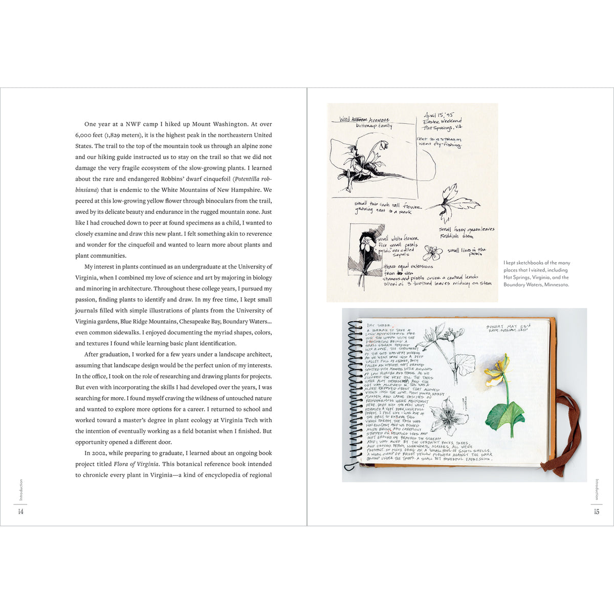 Book open to pages with text and illustrations on a white background