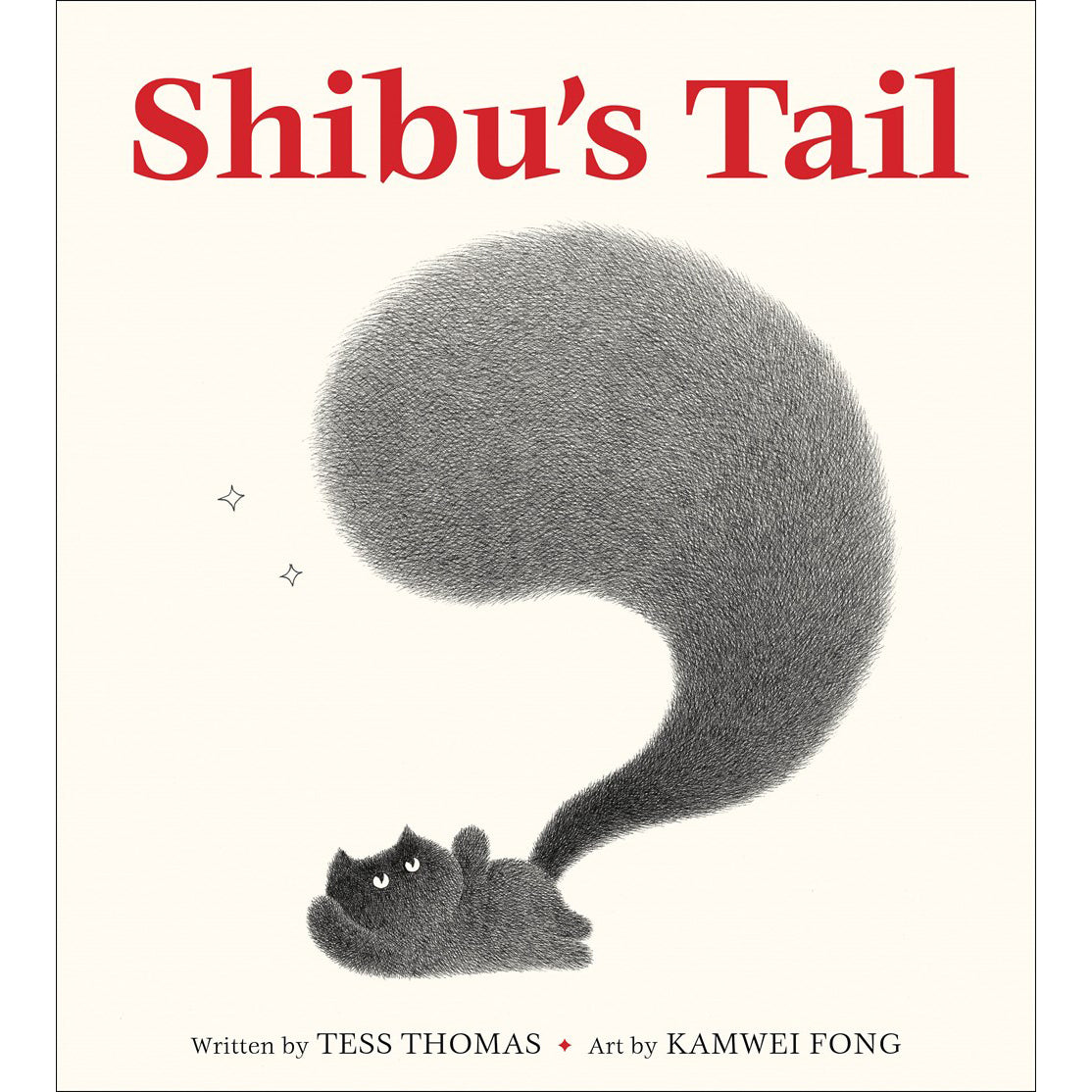 Book cover of 'Shibu's Tail' with a cat and long tail illustration.