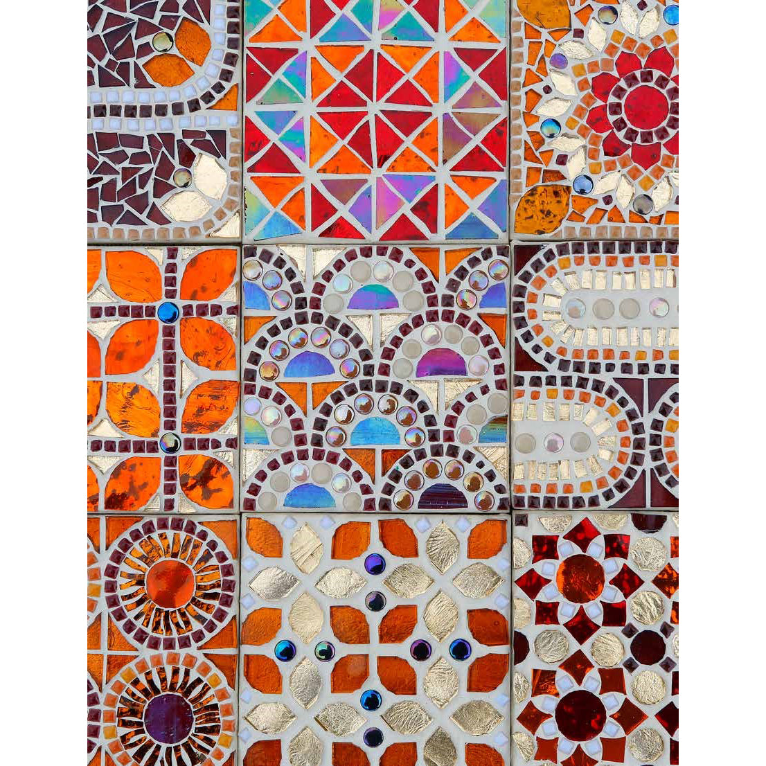 Book cover of 'Mosaic Secrets' by Becky Paton with mosaic design background