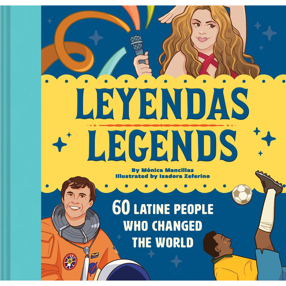 Book cover of 'Leyendas Legends' featuring illustrations of people and colorful text.