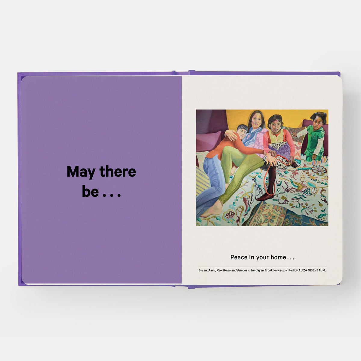 Purple book with a colorful illustration on a white background