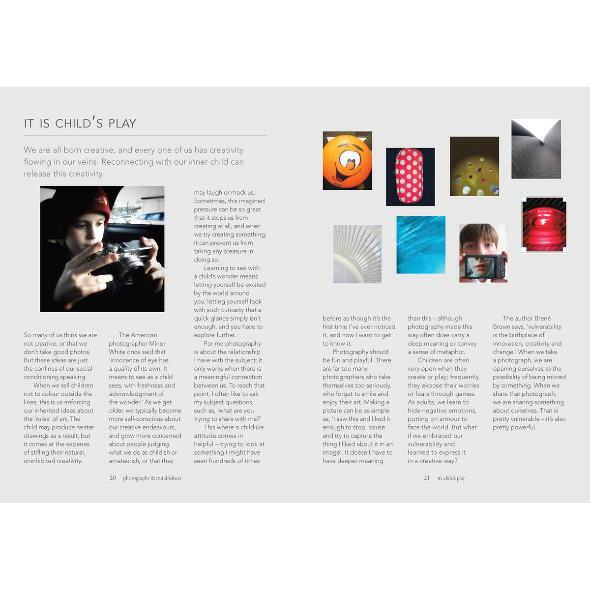 Page from a book with text and small images on a white background