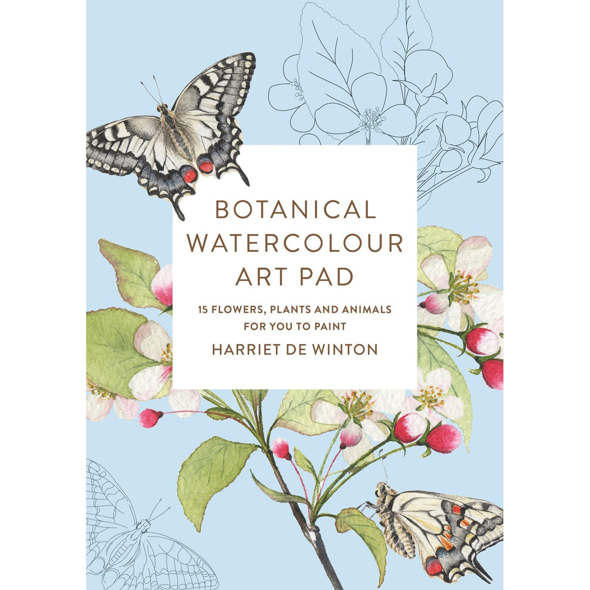 Cover of Botanical Watercolour Art Pad: 15 Flowers, Plants and Animals for You to Paint