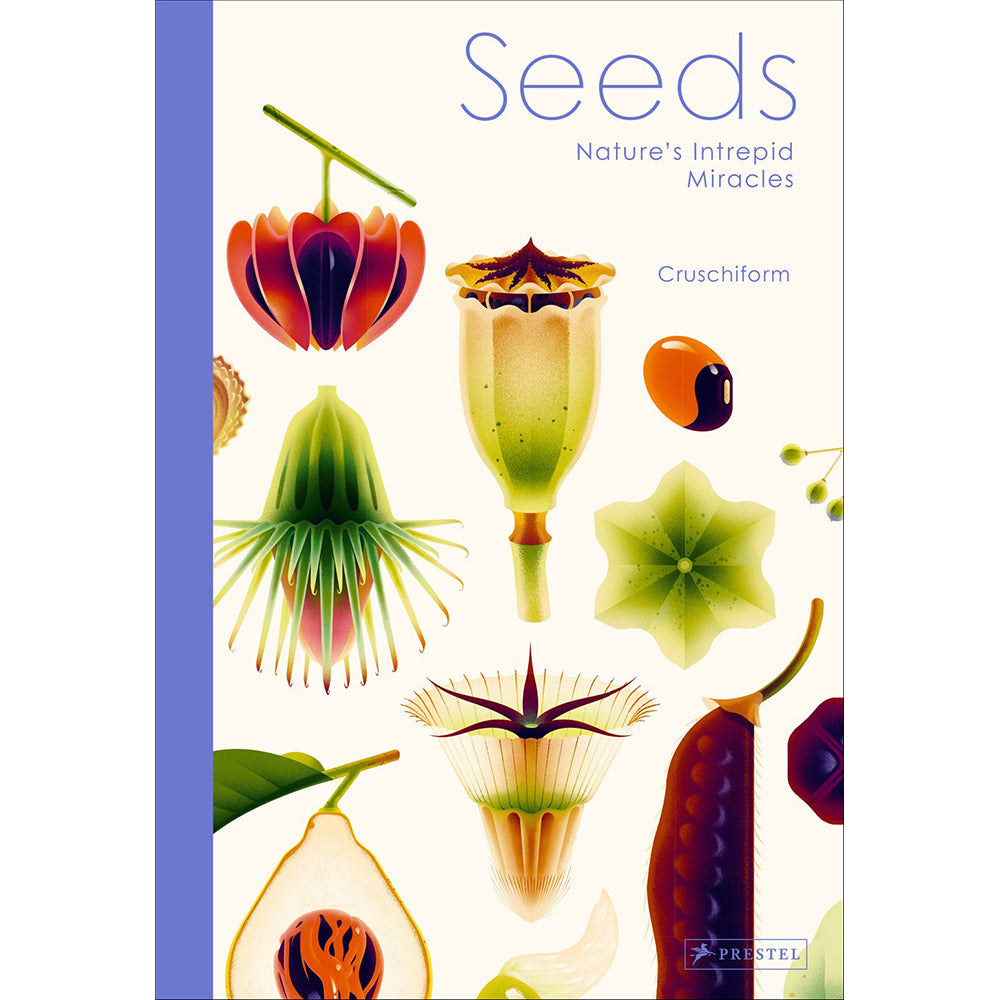 Book cover of 'Seeds: Nature's Intrepid Miracles' with colorful illustrations of seeds and flowers.