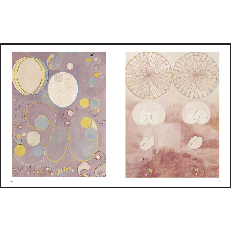 Two abstract art prints with circular shapes on a white background