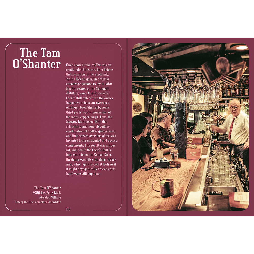 Bar scene with people and drinks, featuring a purple text box on the left.