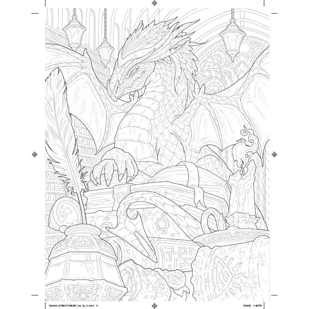 Dark Art Dragons: A Terrifying Coloring Book