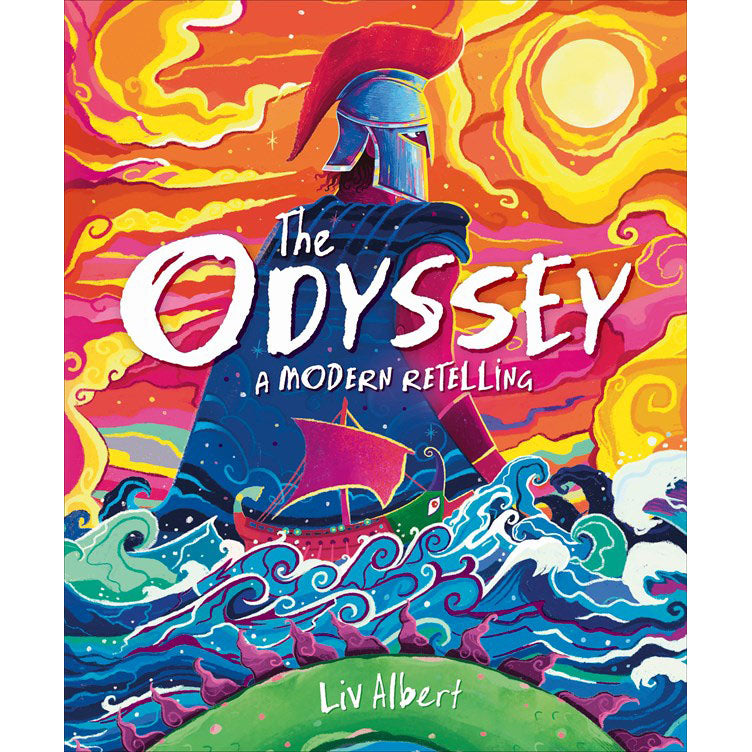Book cover of 'The Odyssey: A Modern Retelling' with colorful design and character illustration.