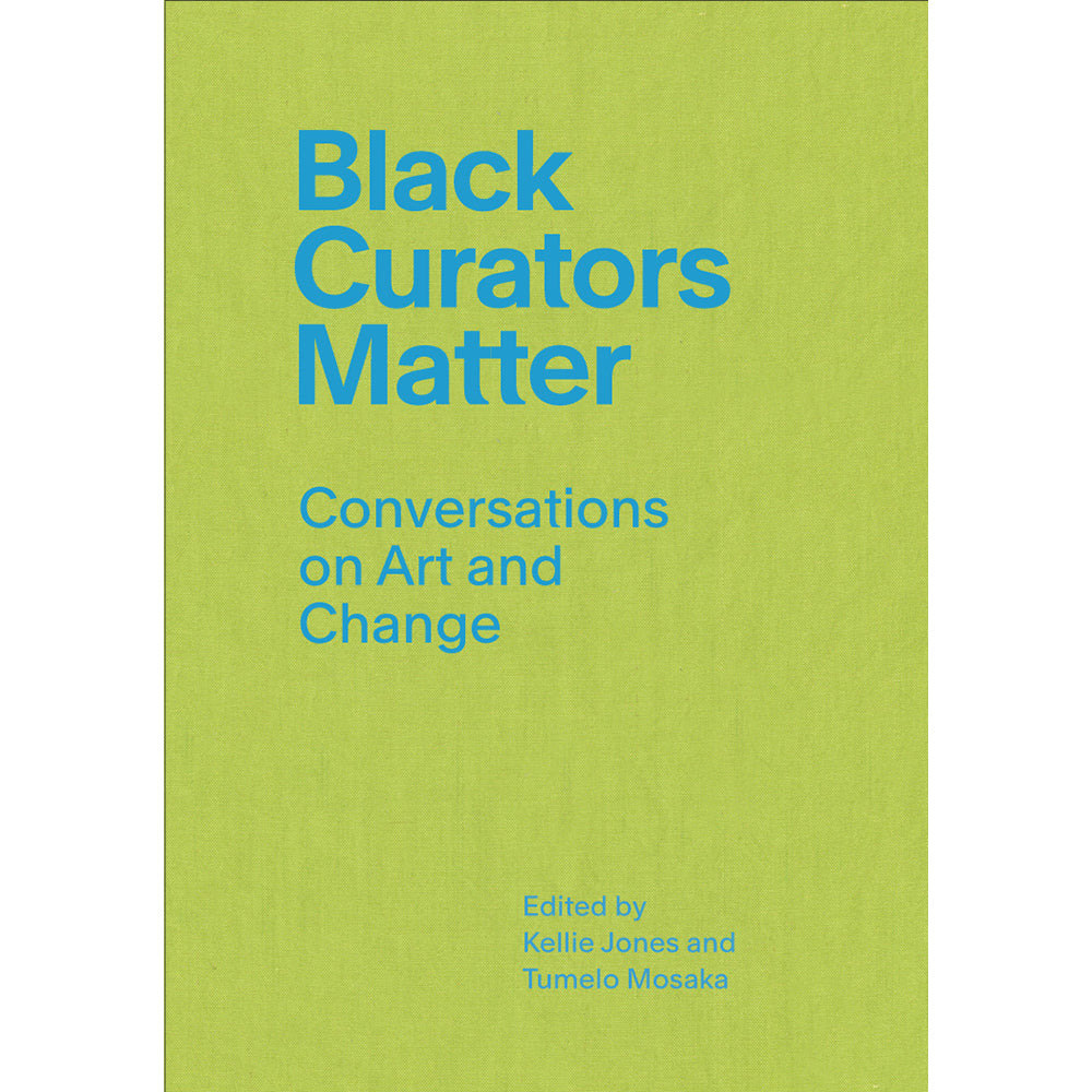 Book cover of 'Black Curators Matter' with green background and blue text.