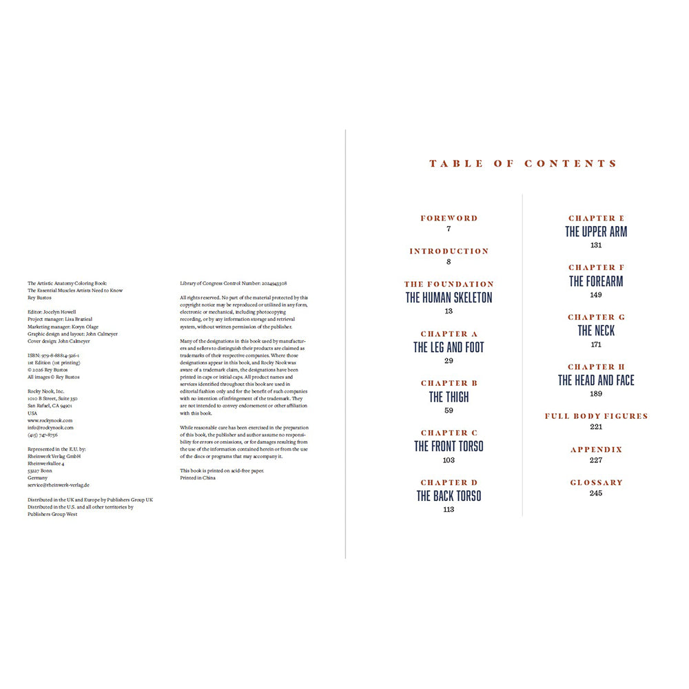 A printed table of contents page from a book, shown on a white background. The page contains chapter and section titles such as foreword, introduction, chapter titles, appendix, and glossary in black and brown text.
