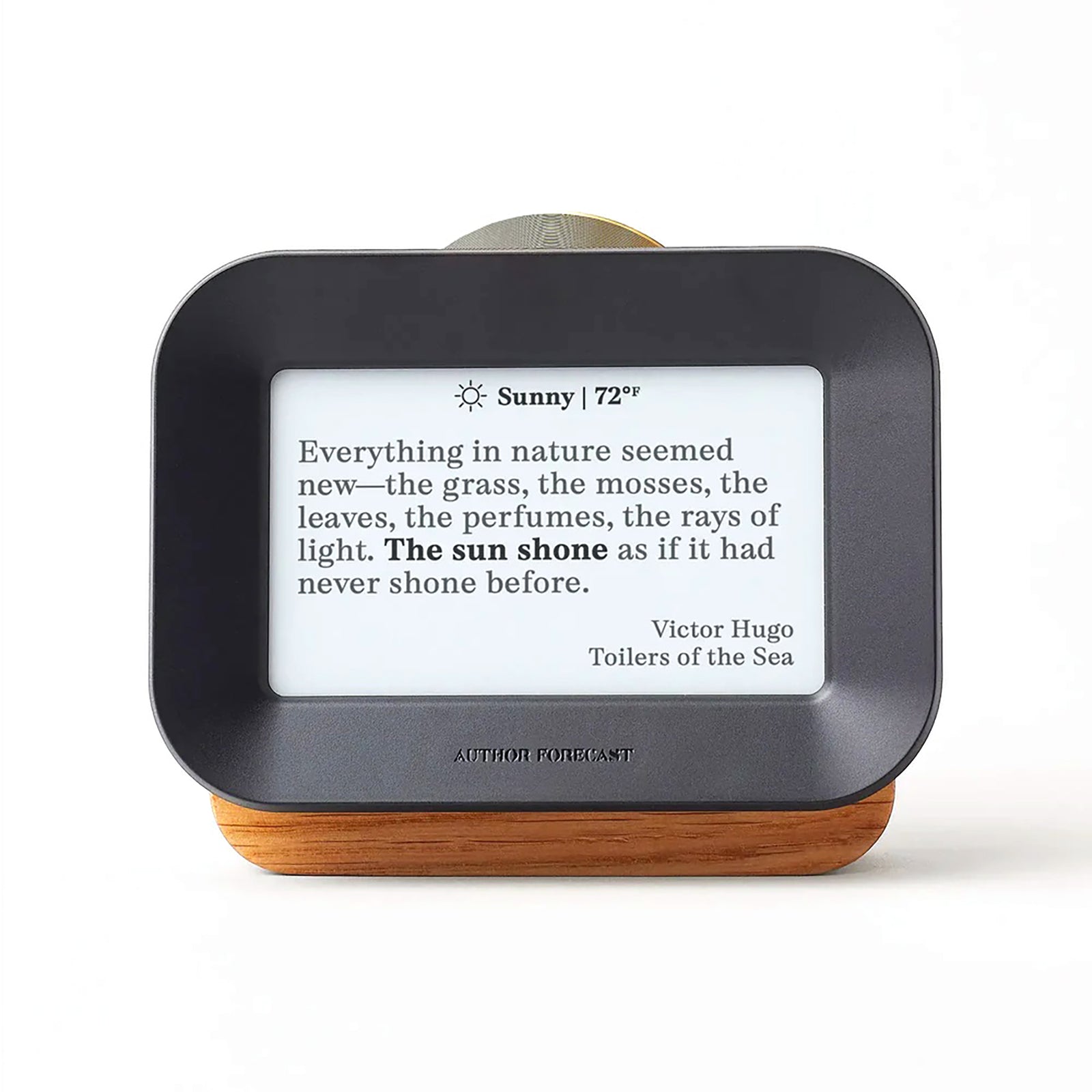 Digital display with text on a white background