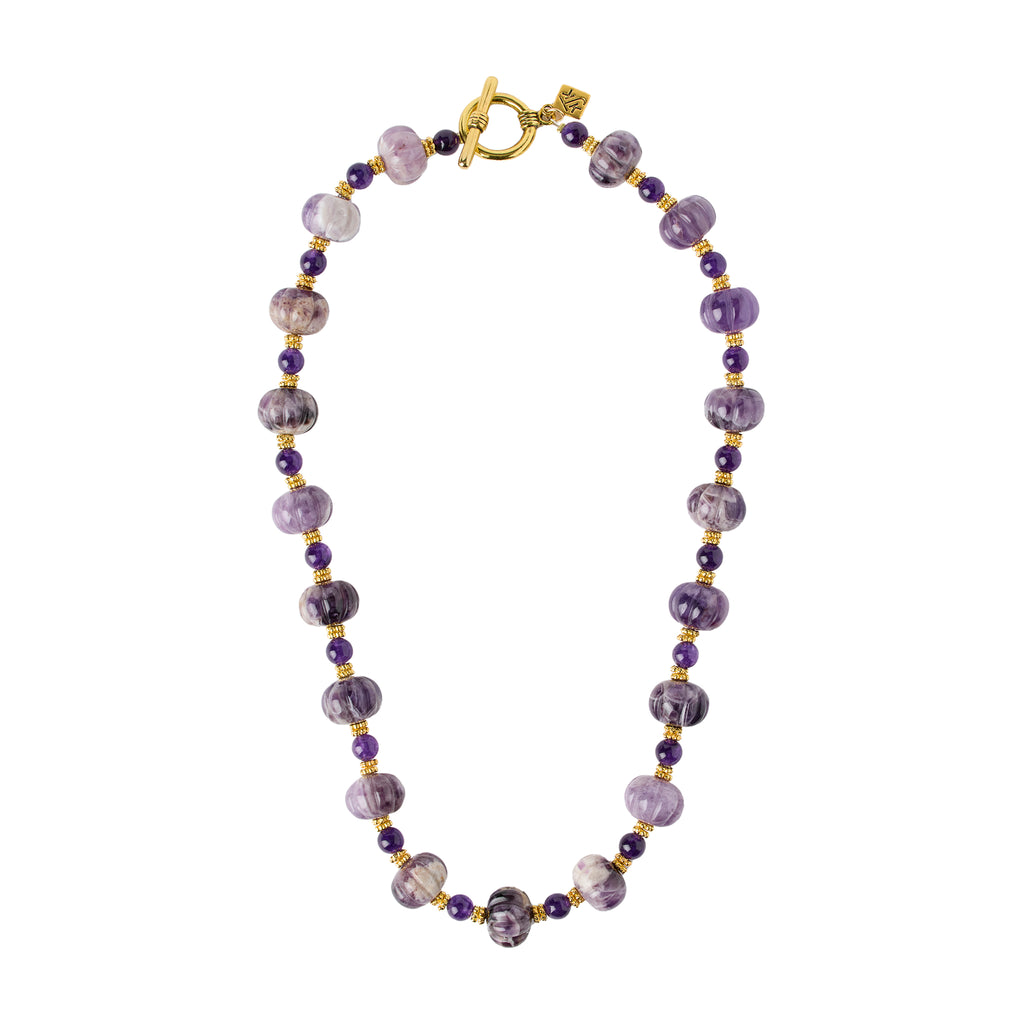 ネックレス・ペンダント PATOU GLASS AND BRASS BEAD NECKLACE Patou Glass And Brass Bead Necklace in Orange | THE LIST