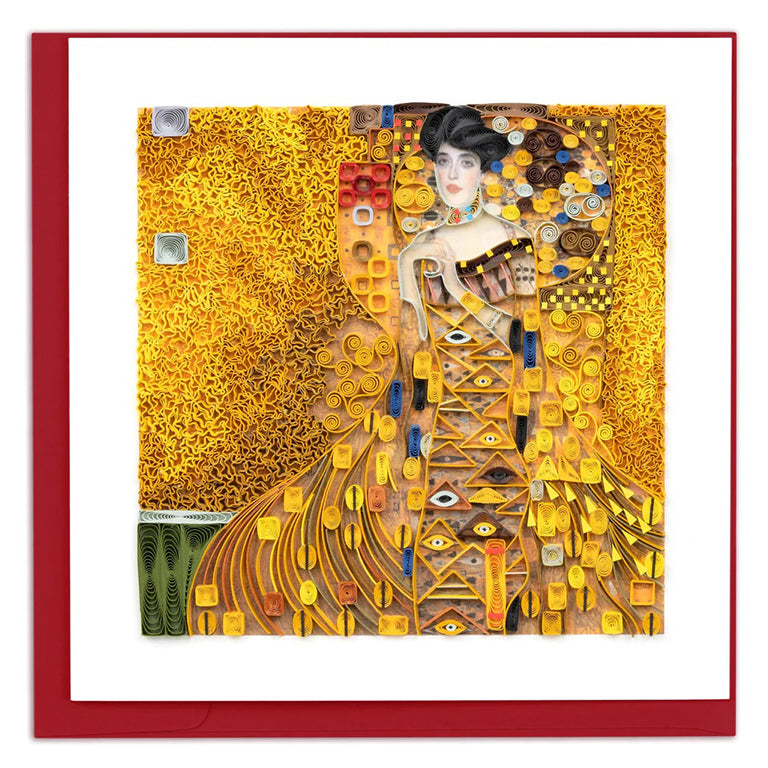 Klimt The Lady In Gold Quilled Greeting Card