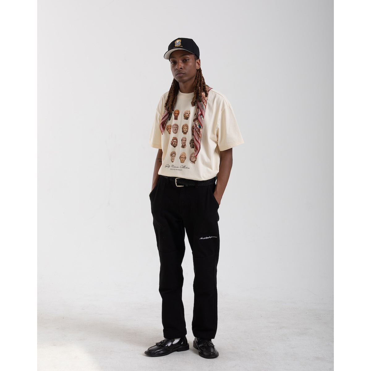 Sculpture Heads Graphic Tee - Cream