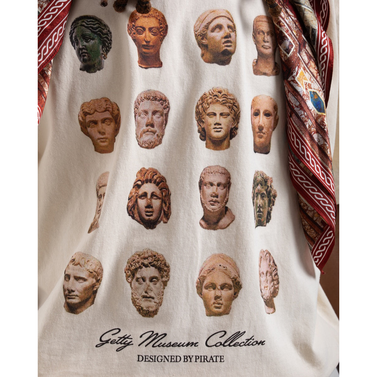 Sculpture Heads Graphic Tee - Cream