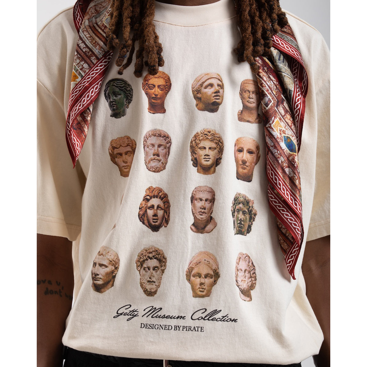 Sculpture Heads Graphic Tee - Cream