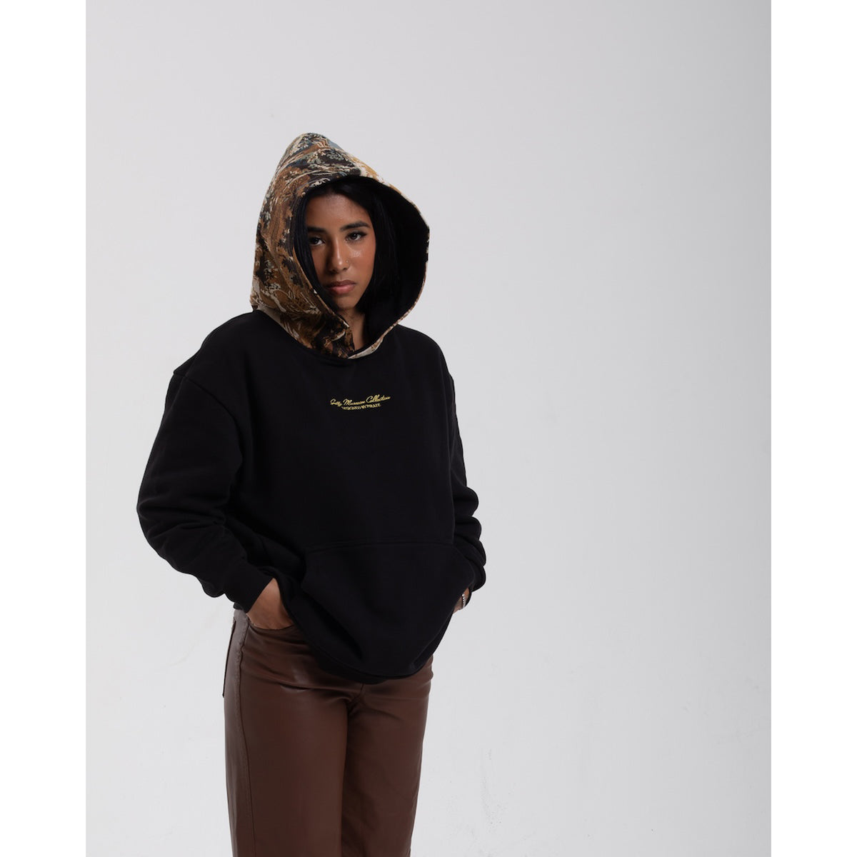 Psyche at the Basketmakers Jacquard Tapestry Hoodie - Black
