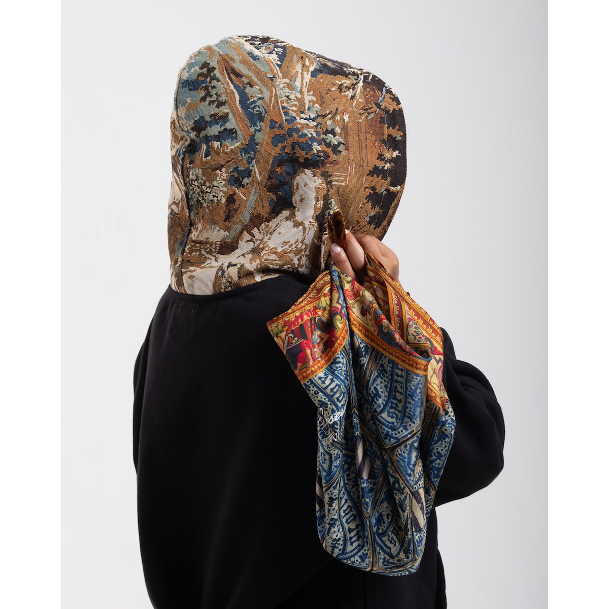 Psyche at the Basketmakers Jacquard Tapestry Hoodie - Black